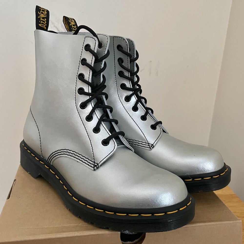 Dr. Martens Pascal Boots Silver Alumix UK9 W11 M10 BNIB